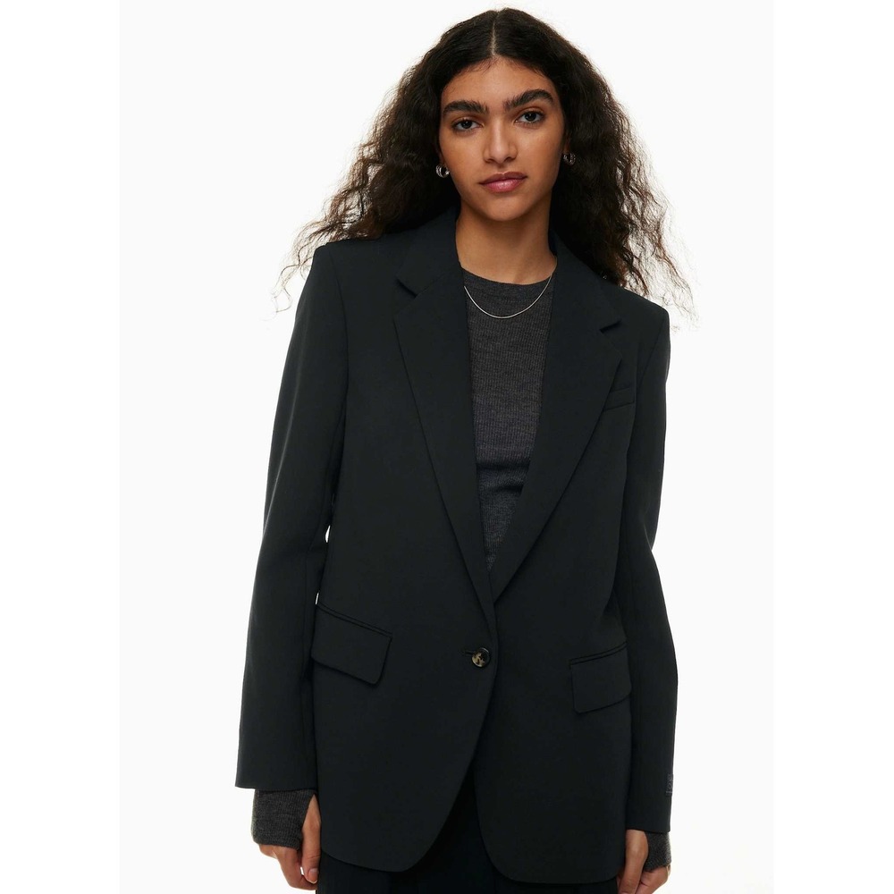 Aritzia Wilfred Generation Blazer Black Crepette Relaxed Fit XXS